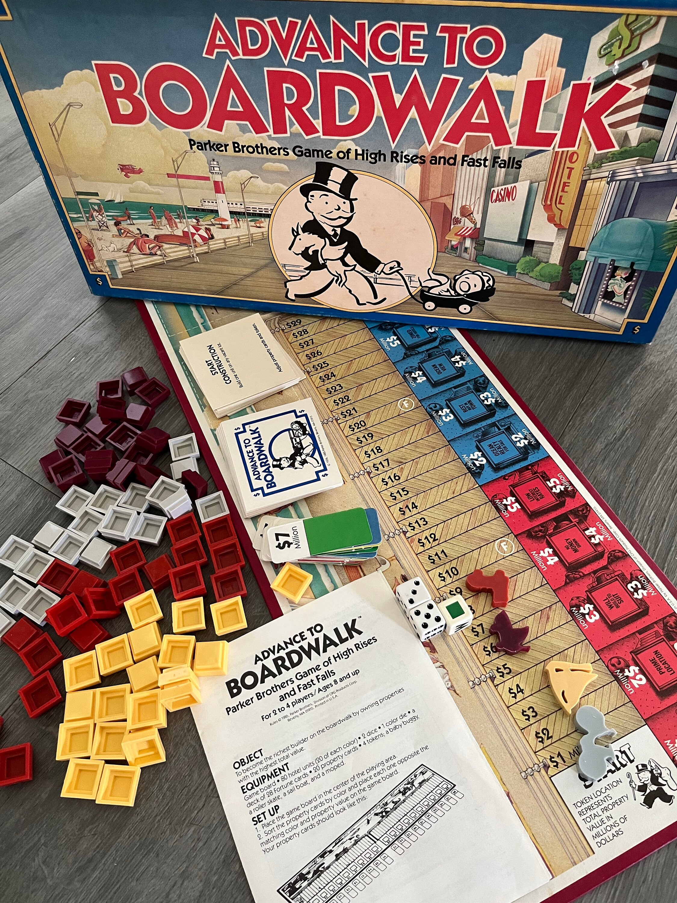 Vintage/ 1985/ Advance to Boardwalk/ Board Game/ Parker Brothers Vintage/ 1985/ Advance to Boardwalk/ Board Game/ Parker Brothers