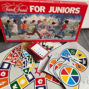 Vintage/ 1987/ Trivial Pursuit/ For Juniors/ Board Game/ Question and Answer Game/ Kids Game/ Selchow & Righter/ Complete/ Great Condition