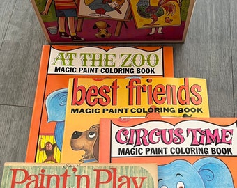 Vintage/ New/ Magic Paintbrush/ Paint n Play/ Paint with Water/ Box Set/ 4 Book Set/ Avalon/ Standard Toycrafts