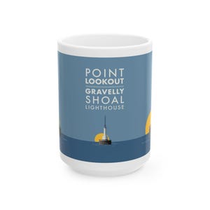 Point Lookout Lighthouse Ceramic Mug, Coastal Decor, Beach House Gift, Personal Coffee Cup, Scenic Mug for Home & Office
