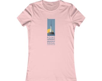 Point Lookout Lighthouse dames T-shirt met print, casual strandtop
