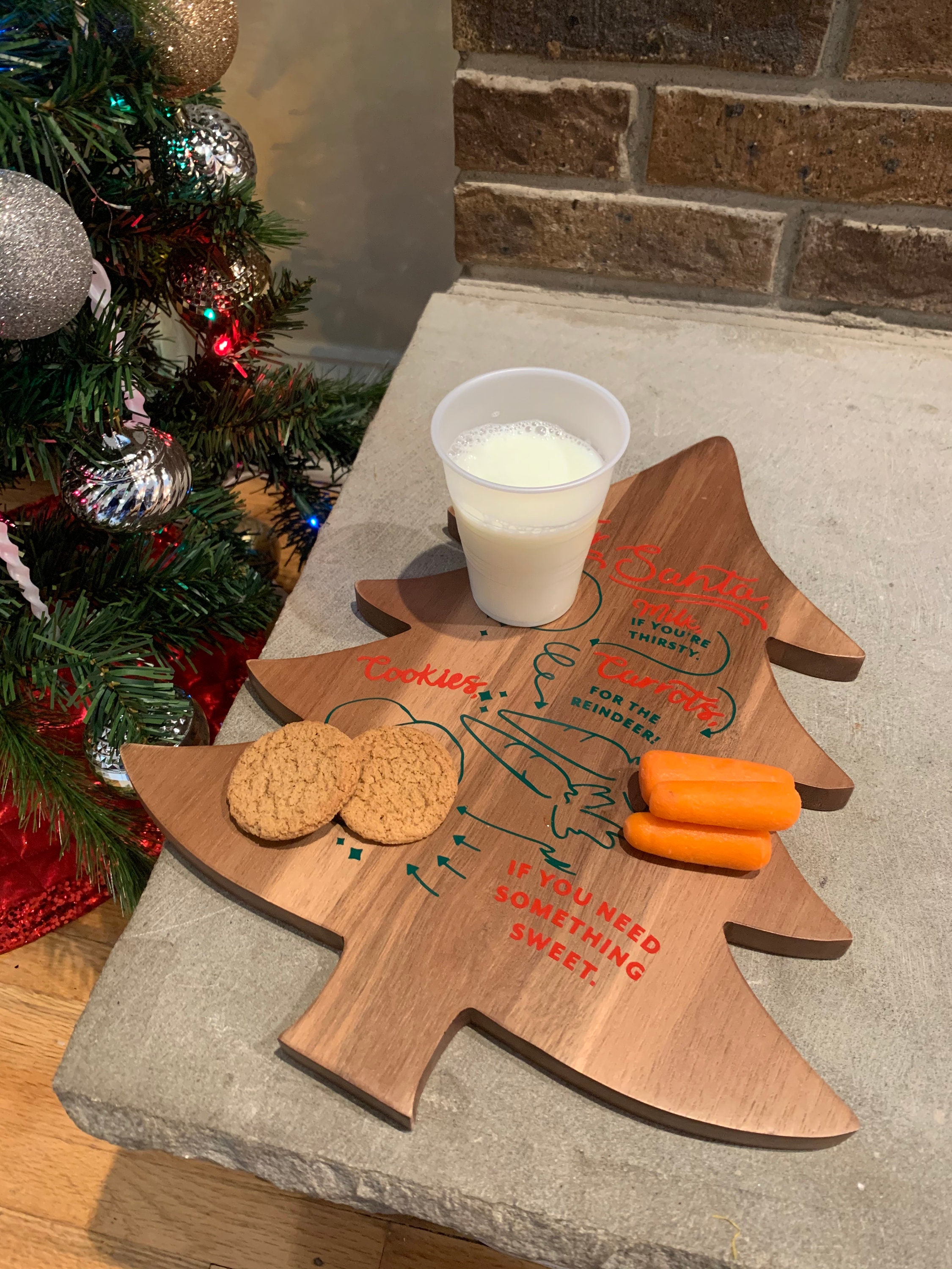 Christmas Eve Santa Snack Tray / Santas Milk and Cookies / Etsy