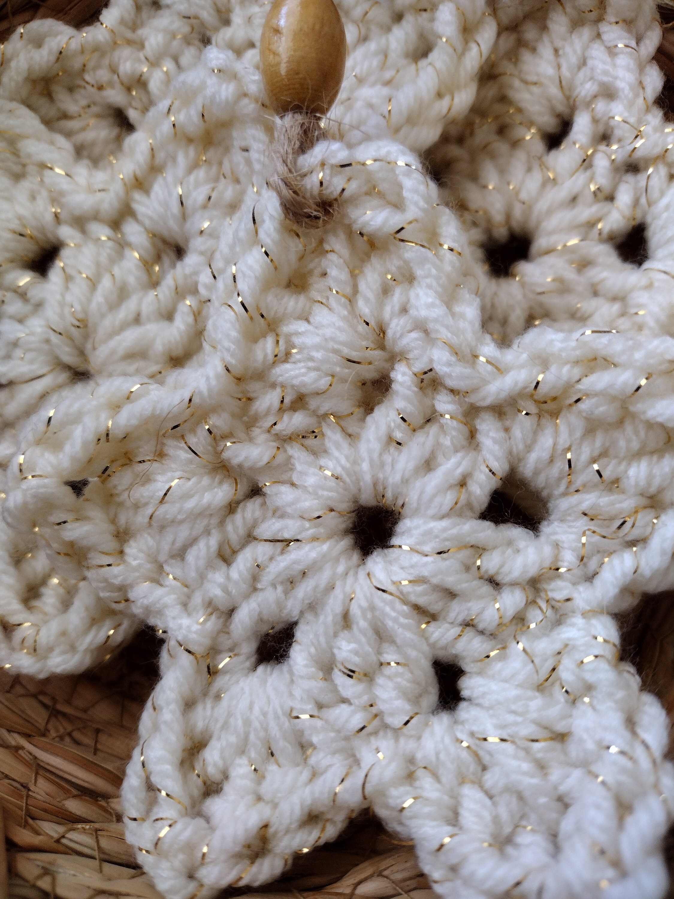 Set of 4 Rustic Crochet Star Ornaments - Etsy