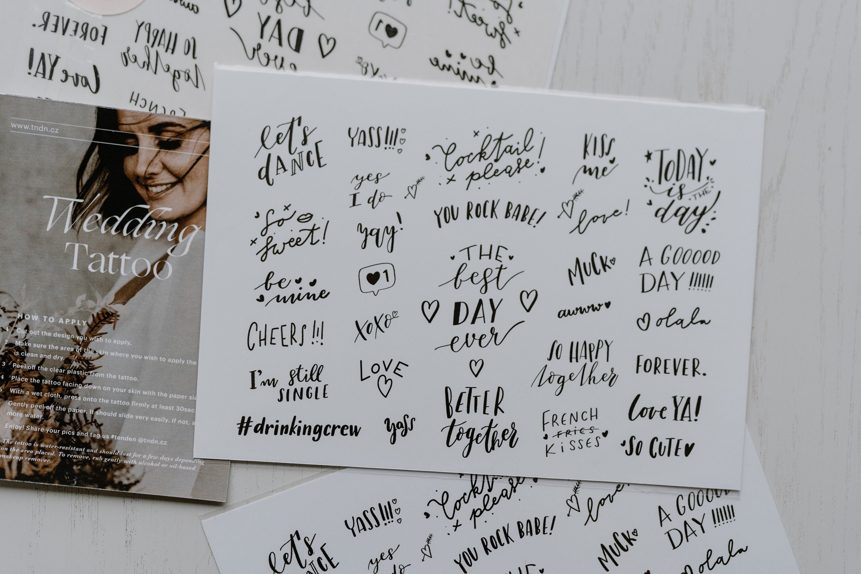 Temporary Wedding Tattoos / Set of 30 Pieces / Fun Fake Bridal Etsy