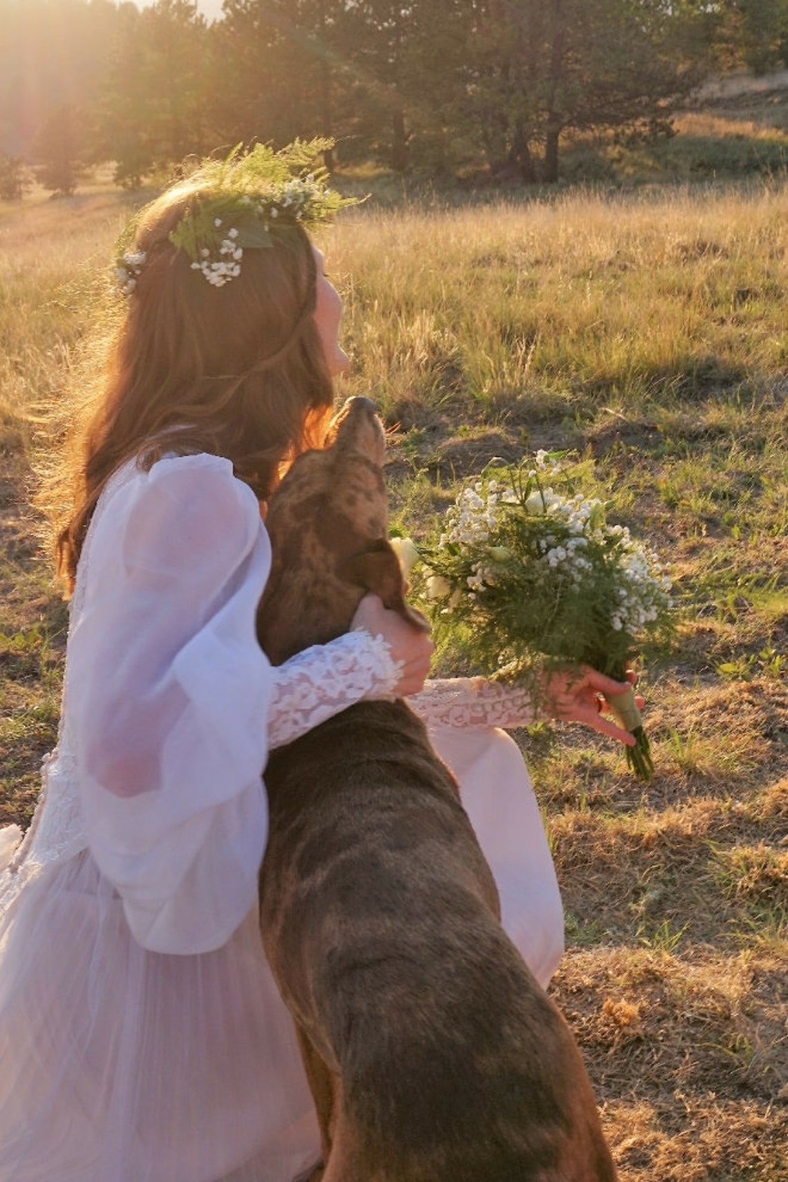 Vintage Flower Child Wedding Dress Etsy