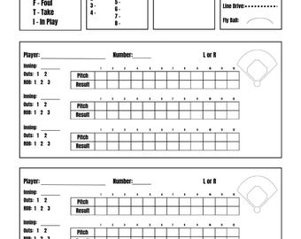 Softball/Baseball Pitch Chart Stats