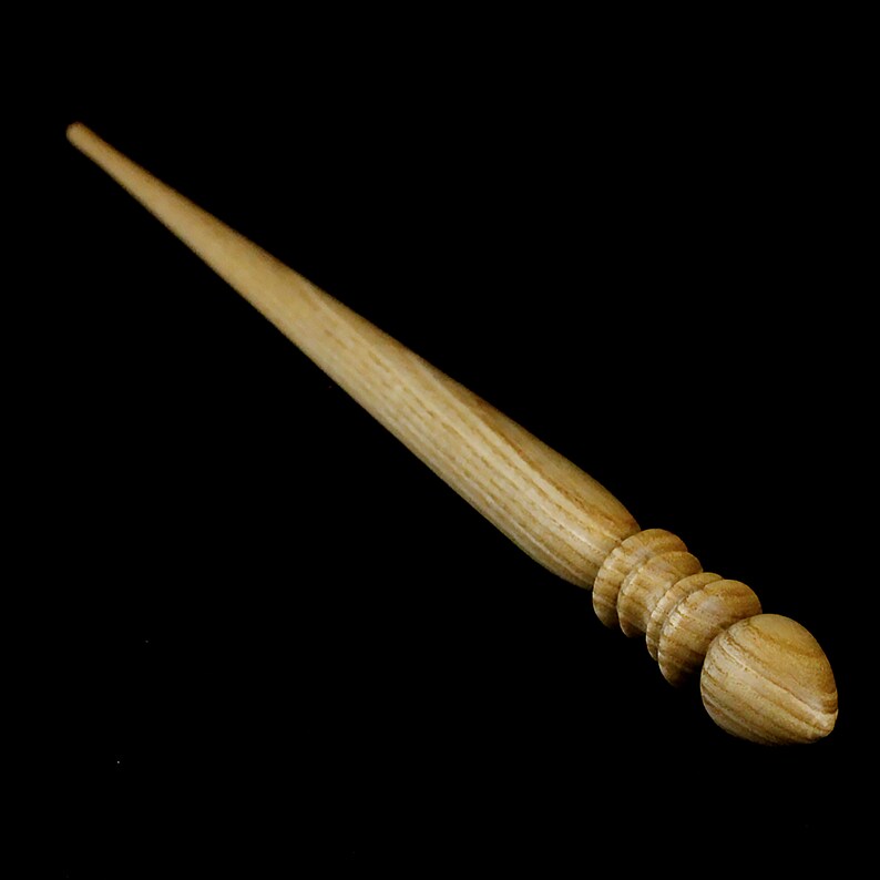 Wooden spindle for twisting wool linen cotton in yarn. The Etsy
