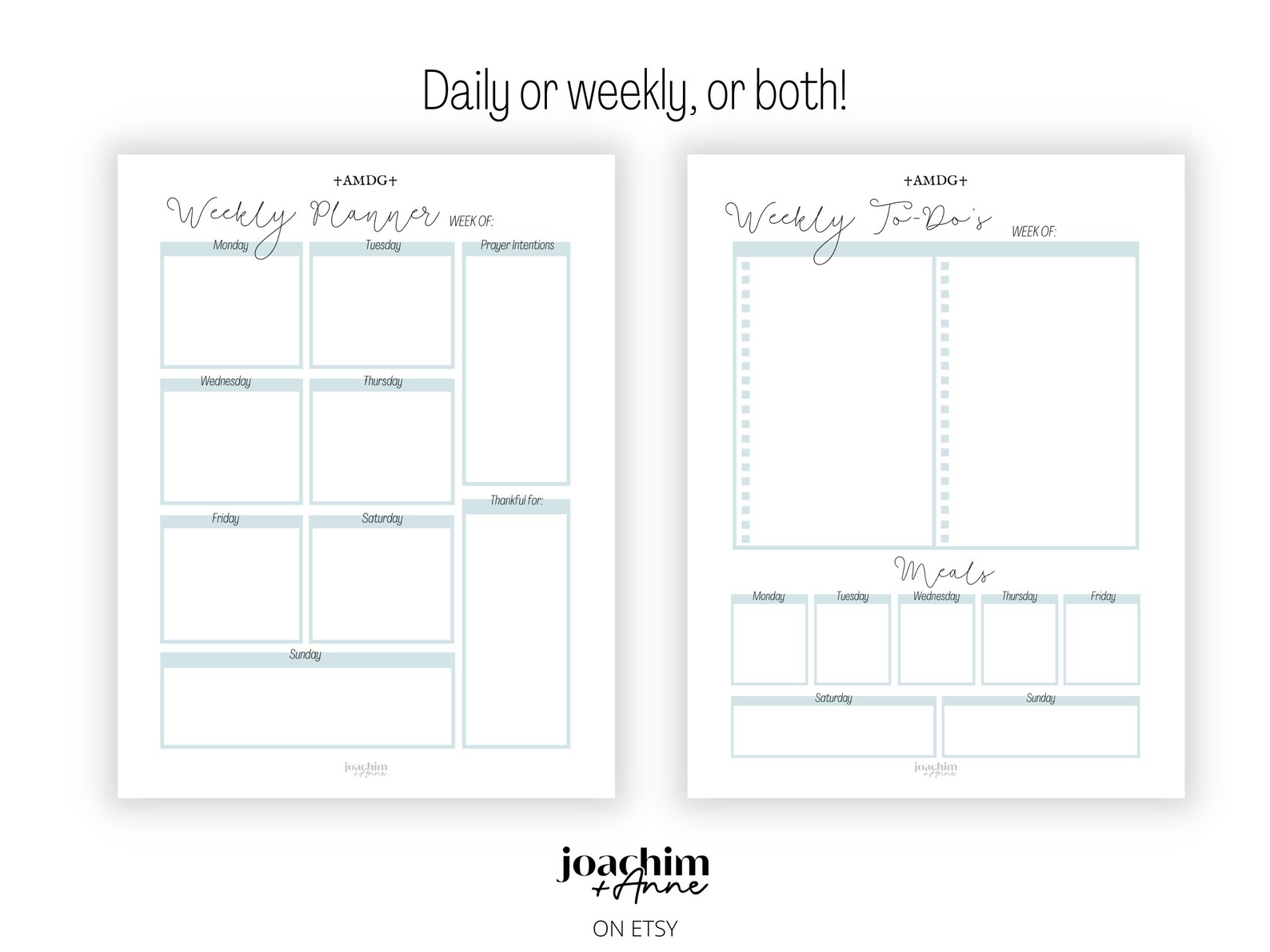 Catholic Printable Planner Inserts Digital Download PDF Weekly, Daily