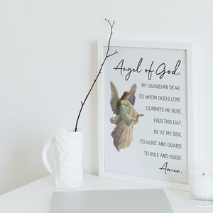 Guardian Angel of God Printable Prayer Poster Wall Art | Instant ...