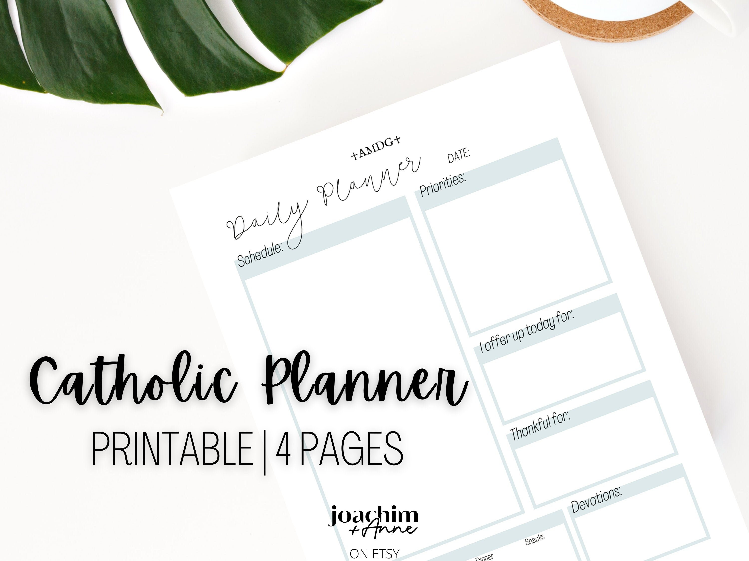 Catholic Printable Planner Inserts Digital Download PDF Weekly, Daily