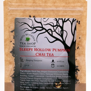 Sleepy Hollow Pumpkin Chai / Holiday Tea / Fall Flavored Tea / Spiced Black Tea / Tea Gift / Loose Leaf Tea