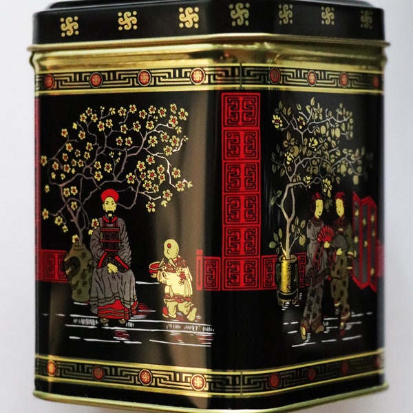 Japanese Art Tea Tin / Tea Caddy / Tea Storage / Colorful Tea Tin / Japanese Tea Tin