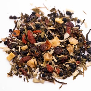 Wellness Booster Herbal Tea / Herbalism / Tea Gift / Loose Leaf Tea / Fruit Green Tea / Grounding Tea / Self Care / Father&#39;s Day