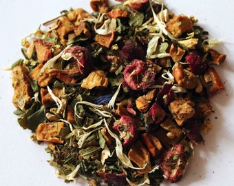Cherry Splashed Ashwagandha Root Herbal Tea / Tea Gift / Loose Leaf Tea / Caffeine Free Tea / Calming Tea