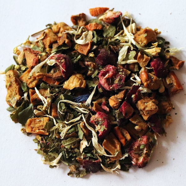 Cherry Splashed Ashwagandha Root Herbal Tea / Tea Gift / Loose Leaf Tea / Caffeine Free Tea / Calming Tea