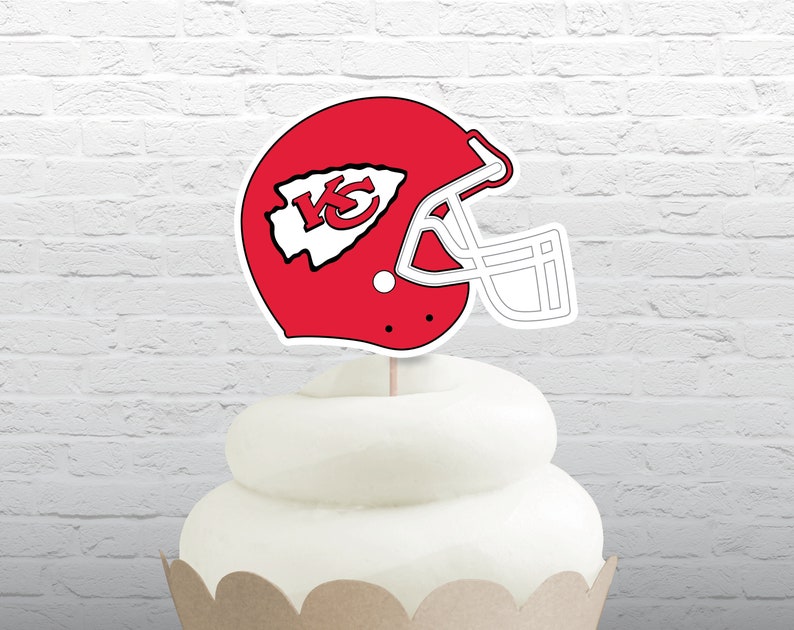 12 Kansas City Chiefs Football Cupcake Toppers Cake Toppers | Etsy