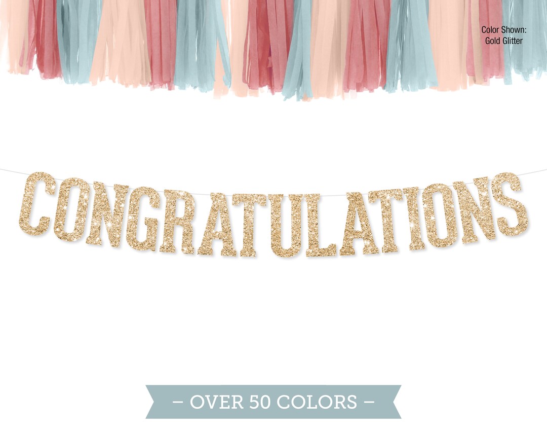 Congratulations Banner Kit With String & Command Hooks - Customization ...