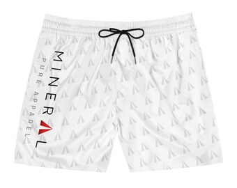 Mineral PA Men's Mid-Length Swim Shorts  White (AOP)