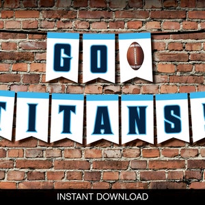 Printable Titans Football Party Banner - DIY Banner Kit