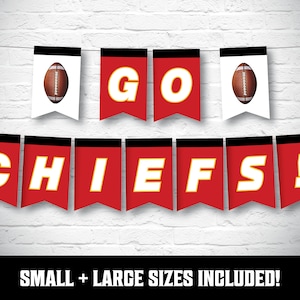 Printable Chiefs Football Party Banner - DIY Banner Kit