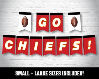 Printable Chiefs Football Party Banner - DIY Banner