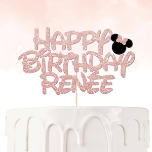 Décoration de gâteau Minnie Mouse personnalisée - prénom personnalisé - Mickey