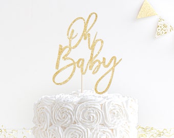Oh Baby Cake Topper - Boho Baby Shower Cake Topper - Ships Fast!