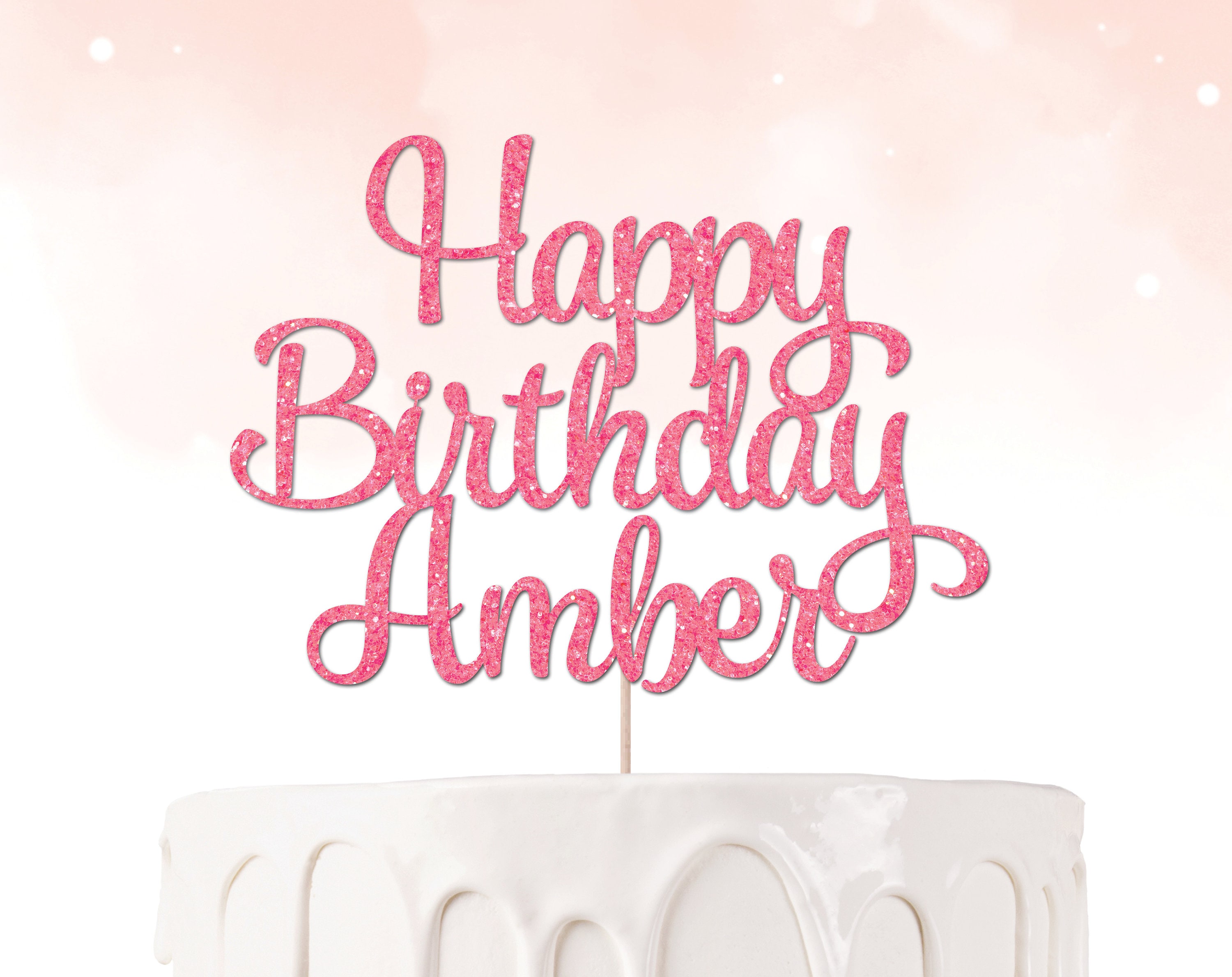 Personalized Happy Birthday Cake Topper - 3 Styles and  50+ color options  - Ships Fast!