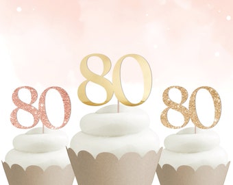 Personalize Year and Color! 12 - High Quality Number Toppers - Perfect for Birthdays, Anniversaries, and more  -  50+ colors  -  Ships Fast!