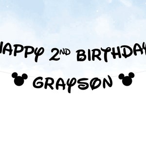 Personalized Banner Kit - Minnie or Mickey Mouse - Custom Name