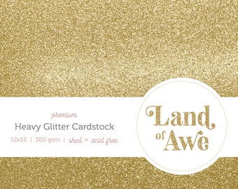 12 sheets - High Quality 12x12 Glitter Cardstock for Cutting Machines and Crafting. 300gsm, Shed-Free, Over 15 Colors, Ships FAST!