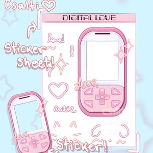cellphone love sticker sheet deco planner journal photocard polco stickers