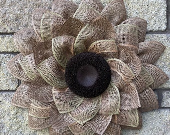 Sunflower wreath, brown sunflower wreath, brown sunflower, neutral sunflower wreath, home decor, front door decor, neutral sunflower wreath