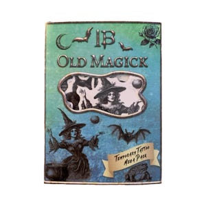 Old Magick Temporary Tattoo Pack – Vintage Witchcraft Tattoos –  Witch, Bat, Cat & Spell Designs | Halloween | Fancy Dress | Fake Tattoos