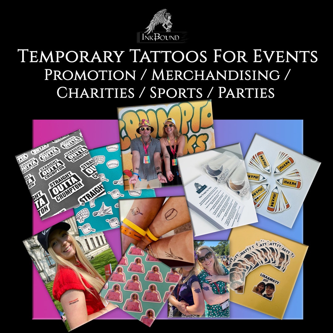 Custommade Temporary Tattoos for Events Parties Etsy