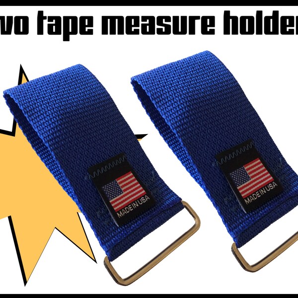 Two black tape measure holders.