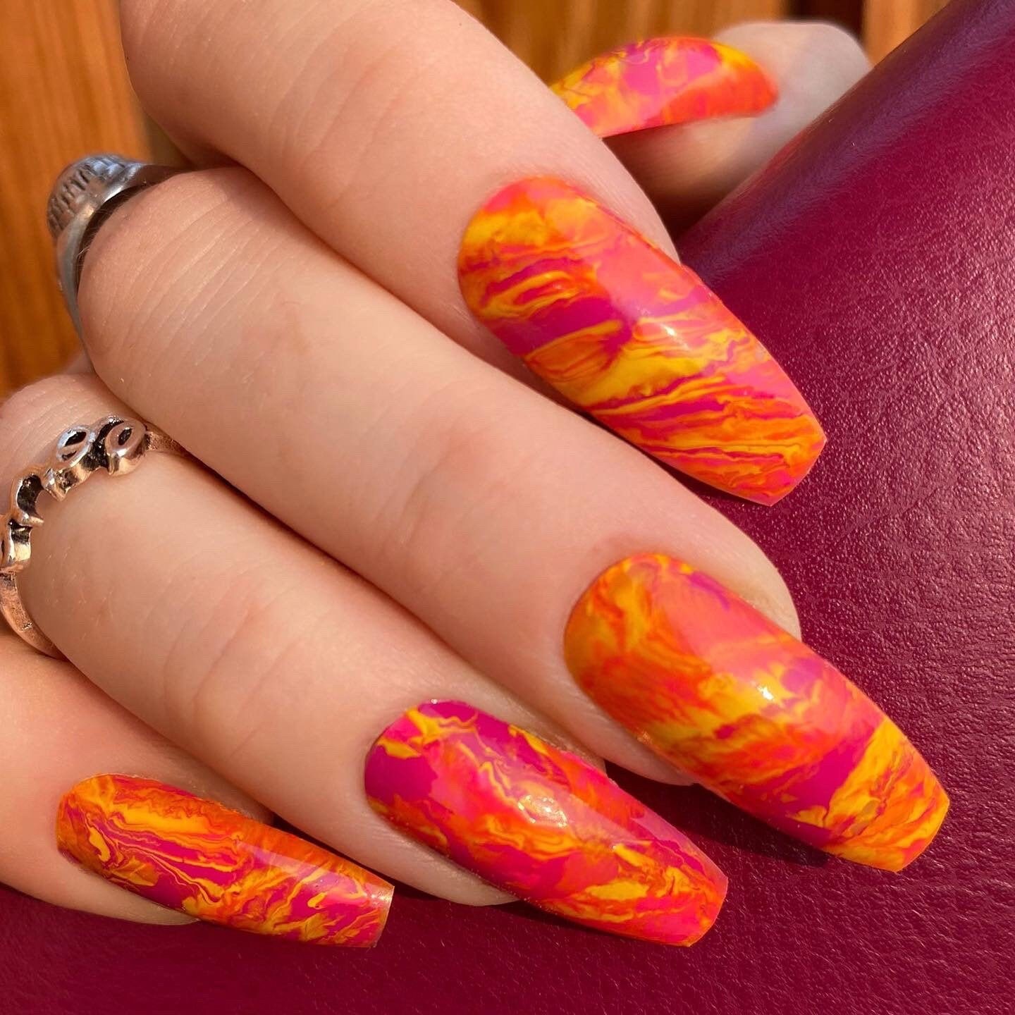 Sunset No Regrets Neon Marbled Tie-dye Synthwave Drymarble - Etsy India