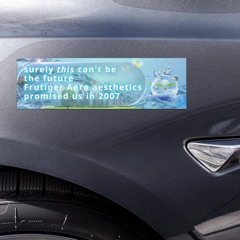 Frutiger Aero Bumper Magnet, Y2K Nostalgia Sticker, Glossy Water Design (2007) image 1