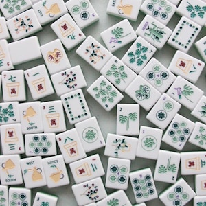 ZAMÓW W PRZEDSPRZEDAŻY – WKRÓTCE UZUPEŁNIMY DOSTAWĘ: Zestaw płytek do mahjonga z roślinami doniczkowymi, gra w mahjonga, amerykański mahjong, płytki do mahjonga z motywem kwiatowym