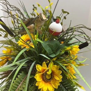 Fishing Cemetery Floral Flower Arrangement