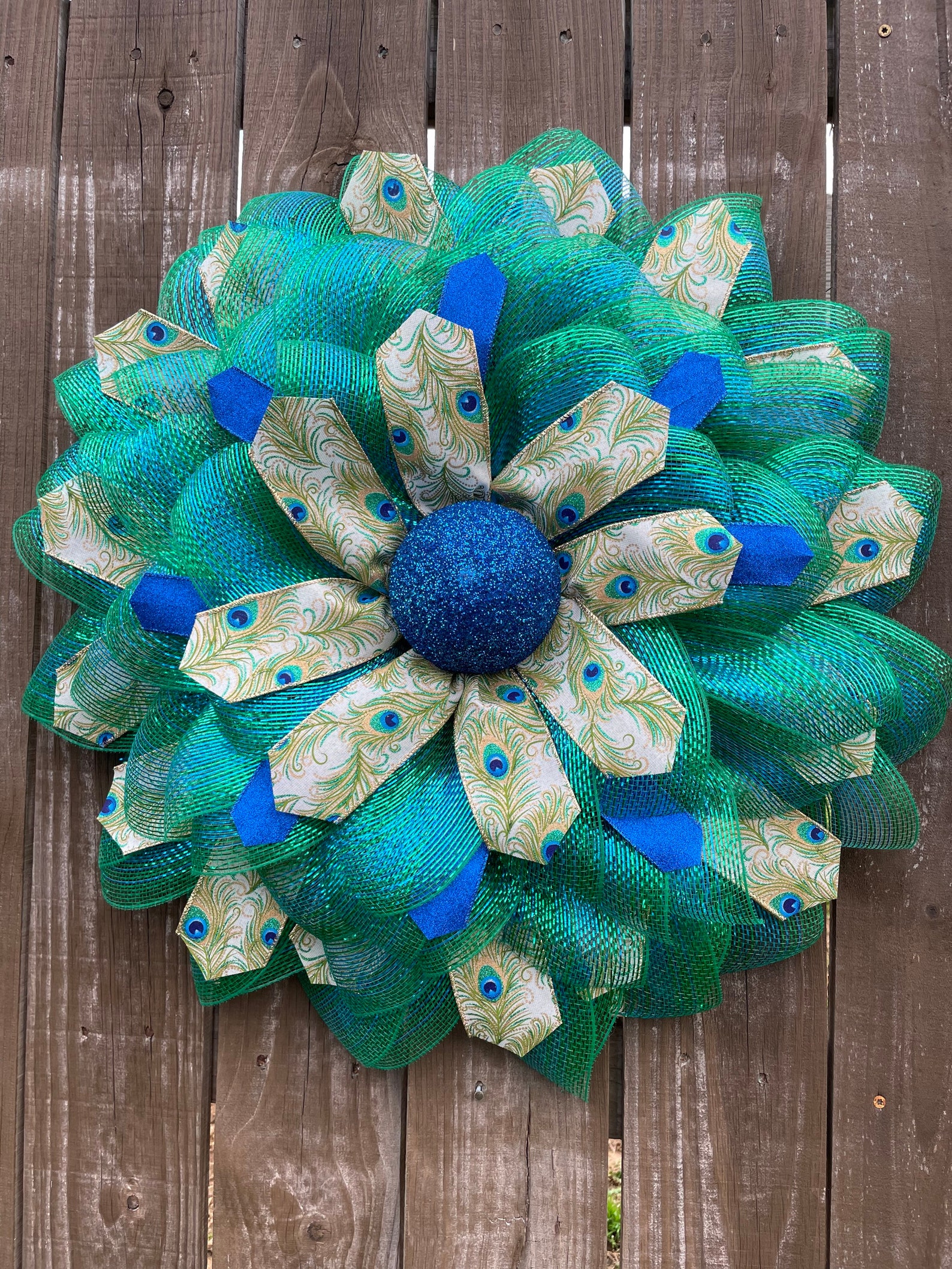 Peacock Door Hanger/wreath Spring Home Décor Front Door Etsy