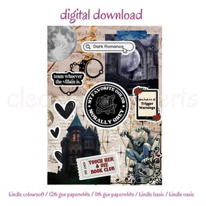 Wkładka Kindle - Dark Romance Gothic Booktok // Natychmiastowe pobranie // Etui na czytnik e-booków // Kindle Coloursoft, Basic, Paperwhite, Oasis