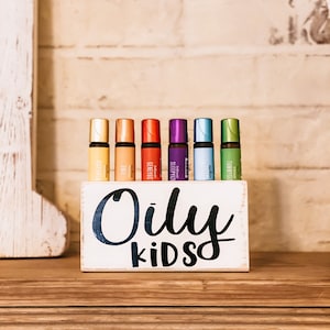 Oily Kids Roller Block ~ Roller Bottle or 5ml ~ Essential Oil Block ~ Oil Storage ~ Oil Shelf ~ 6 hole ~ Young Living ~ Team gifts