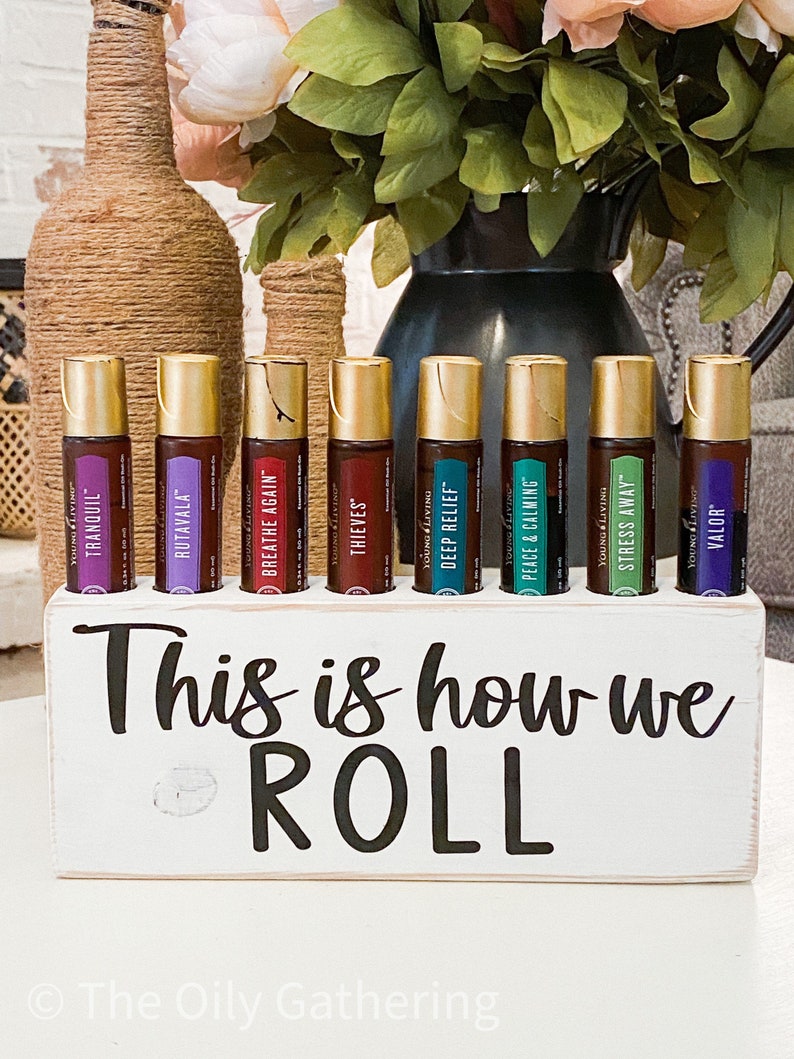 This Is How We Roll Essential Oil Block Oil Storage Oil Shelf Roller Bottle 8 hole Young Living Team gifts image 1