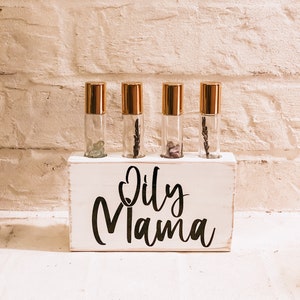 Oily Mama ~ Essential Oil Block ~ Oil Storage ~ Oil Shelf ~ Roller Bottle ~ 4 hole ~ Young Living ~ Team gifts