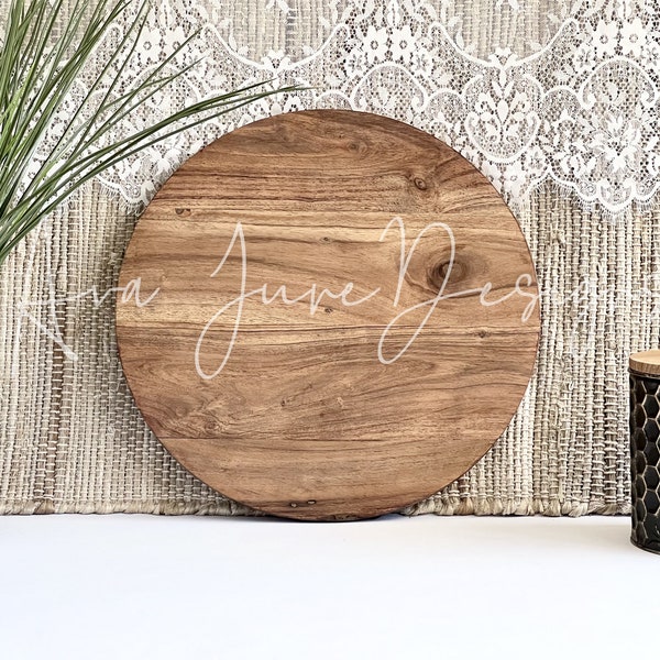 Circle wooden sign Mock Up, boho sign mockup, farmhouse sign mockup, Stock Photography, Wood framed mock up, rattan white lace greenery mock