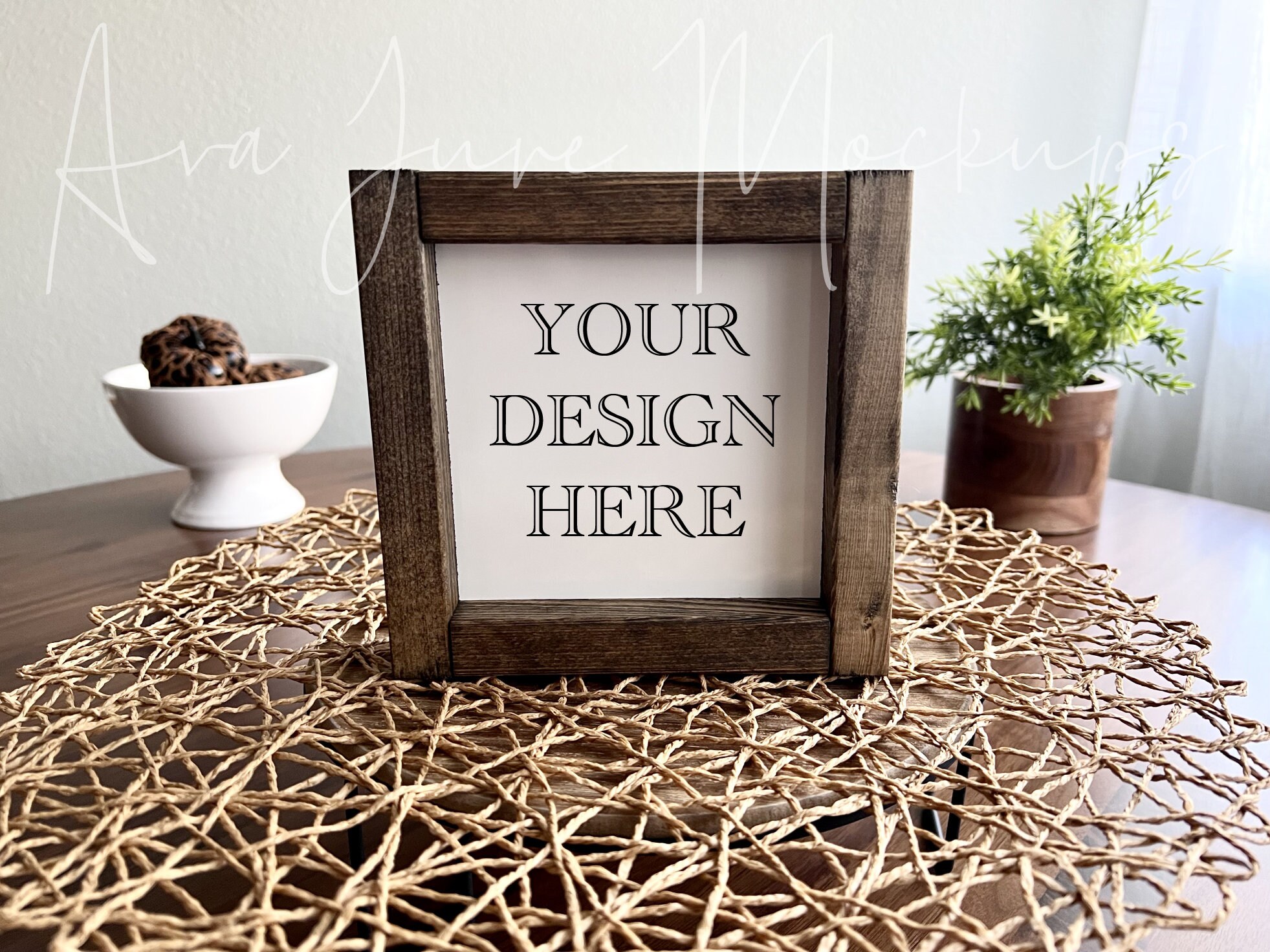 6x6 Square Wooden Sign Mock Up, SVG PNG Mock Up, Farmhouse Sign Mockup ...