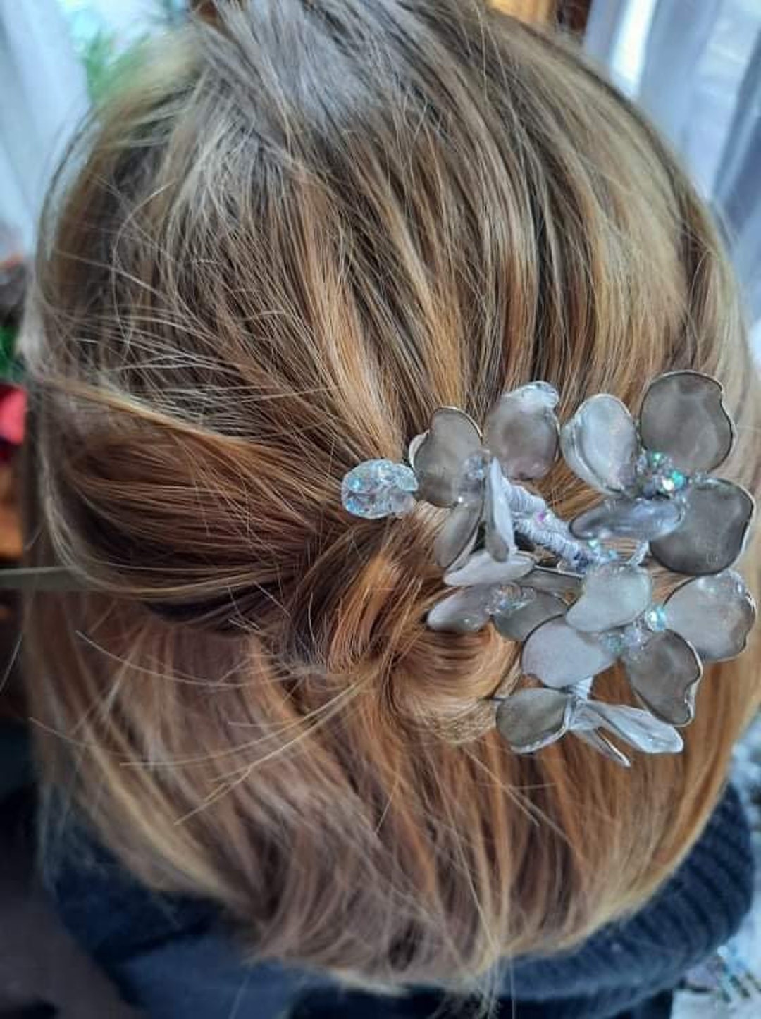 3 Stück Vintage Holz Haarstäbchen – Mit Quasten & Blumen, Handgemacht, Für Frauen & Mädchen