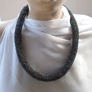 Crochet Rope Necklace: Miyuki & Czech Glass Beaded Choker