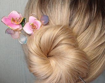 Handmade Japanese Kanzashi Hairpin,glass Resin,lily Flower